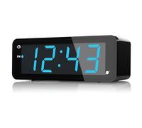 KWANWA Digital Alarm Clock with Large 1.8" LED Display, Battery Operated, 3-Level Adjustable Brightness, Loud Alarm with Snooze, 12/24H Format, Easy to Read for Bedroom, Seniors, Kids, Heavy Sleepers