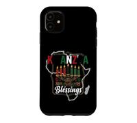 Kwanzaa Blessings Africa Map Kinara and Adinkra Art Symbols Case for iPhone 11