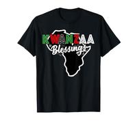 Kwanzaa Blessings Africa Map Pan-African Colors T-Shirt