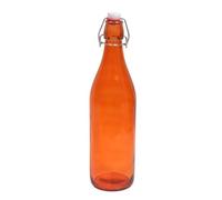 KWARE 6PCS 1L Glass Bottles with Swing Top Brewing Bottles Airtight Preserve Bottles for Home Brewing Oil Vinegar Beer Wine Cider Soda 1000ML/35oz (ORANGE, 500ML)