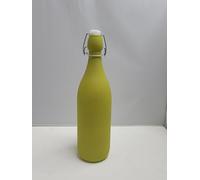 KWARE Vintage Style Glass Bottles 1 Litre Swing Top Bottles - Ideal for Domestic or Commercial Use - Fill with Water, Wine, Liquor, Oil, Beer, Schnapps or Cordials (Swing top Lime Shimmer)