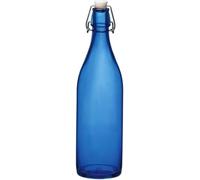 KWARE Vintage Style Glass Bottles 1 Litre Swing Top Bottles - Ideal for Domestic or Commercial Use - Fill with Water, Wine, Liquor, Oil, Beer, Schnapps or Cordials (Royal Blue)