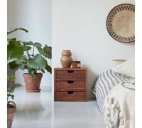 Kwarto - Solid sheesham three-drawer bedside table Brown