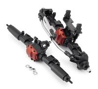 KWASETY RC Axles Models For Axial For SCX10 II 90046 1/10 Front Rear Axle CNC Metal Straight Complete RC Crawler Car Model Accessories Assemble(1set)