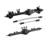 KWASETY RC Axles Models For Axial For SCX10 II For Vanquish VS4-10 For Phoenix F10T 1/10 Aluminum Front Rear Straight Axle Complete Upgrade Parts RC Crawler(Black,1set)