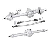 KWASETY RC Axles Models For Axial For SCX10 II For Vanquish VS4-10 For Rock 1/10 Aluminum Offset Straight Axle Set Piece Construction RC Crawler Truck Part(Silver,1set)