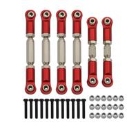 KWASETY RC Components Parts For Arrma For Granite For Senton For Vorteks For Typhon Big For Rock 1/10 Metal Tie Rods Linkage Links Set RC Car Upgrade Parts(Red,1set)