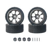 KWASETY RC Components Parts For Hyper Go For MJX 14301 14303 1/14 Remote Control Rc Car Modification Upgrade Metal Wheel Hub Tire Connector Spare Parts(Titanium)