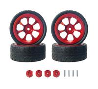 KWASETY RC Components Parts For Hyper Go For MJX 14301 14303 1/14 Remote Control Rc Car Modification Upgrade Metal Wheel Hub Tire Connector Spare Parts(Red)