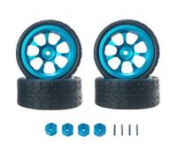 KWASETY RC Components Parts For Hyper Go For MJX 14301 14303 1/14 Remote Control Rc Car Modification Upgrade Metal Wheel Hub Tire Connector Spare Parts(Blue)