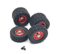 KWASETY RC Components Parts For WPL C14 C24 B14 B16 B24 B36 C34 C44 For HengLong For FeiYu For JJRC RC Car Parts Metal Upgrade Front Single Rear Dual Wheel Hub Tires(Red)