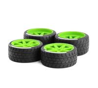 KWASETY RC Modifications Models For Arrma For Felony For FSR GT 1/7 4pcs Tire Tyre 17mm Wheel Hex Model RC Car Upgrade Parts Accessory Assemble(Green)
