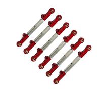 KWASETY RC Modifications Models For MJX For Hyper Go 10208 V2 Little Monster 1/10 Metal Pull Rod Remote Control Car Parts Upgrade Model Accessory(Red)