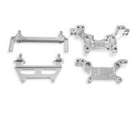 KWASETY RC Modifications Models For MJX For Hyper Go 16208 16209 H16 H16BM 1/16 RC Ca Metal Upgrade Parts Body Pillars Front Rea Shock Tower(Silver)