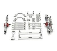 KWASETY RC Modifications Models For WPL C64 C64-1 1/16 Metal Front And Rear Axle Chassis Link Rod Pull Mount Side Pedal Shock Set RC Car Upgrade Parts(WHITE)