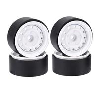 KWASETY RC Toys Components For Axial For SCX10 For Traxxas For TRX4 D90 For Redcat Gen8 1/10 100g/pcs Metal 1.9inch Beadlock Wheel Rim Hub RC Crawler Car Part(White)