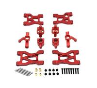 KWASETY RC Toys Components For WLtoys 104072 1/10 Metal Upgrade Front And Rear For Swing Arms Pull Rod Steering Cup C- For Seat Set RC Car Parts(Red)