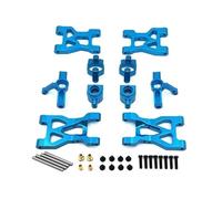 KWASETY RC Toys Components For WLtoys 104072 1/10 Metal Upgrade Front And Rear For Swing Arms Pull Rod Steering Cup C- For Seat Set RC Car Parts(Blue)