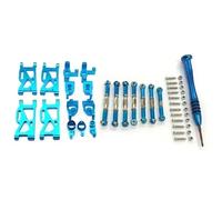 KWASETY RC Toys Components For WLtoys-s For 144001 1:14 Metal Steering For Swing Arm Base C Rear Hub For Seat Servo Pull Rod RC Car Upgrade Parts(Blue)