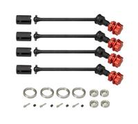 KWASETY RC Toys Upgrades For 1/10 For Traxxas For Maxx For WideMaxx 4pcs Metal Steel Extended Drive Shaft CVD With Splined Wheel Hex 8996X RC Car Upgrade Parts(Black,A Set)