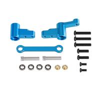 KWASETY RC Toys Upgrades For MJX For Hyper Go 1/14 14301 14302 14303 RC Car Metal Improved Upgraded Steering Component With Steering Column Improved Clearance(Blue)