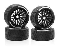 KWASETY RC Wheels Rims Compatible With ARRMA For Firebird For FELONY For FSR 1/7 RC For Racing Car Upgrade Replacement Parts Accessories Tire(Black)