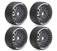 KWASETY RC Wheels Rims Compatible With ARRMA For Infraction For Limitless For FELONY 1/7 1/8 RC Car Upgrade Replacement Parts Accessories Tires(Gray)