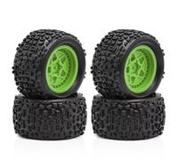 KWASETY RC Wheels Rims Compatible With ARRMA For TYPHON For GRANITE For GROM 1/18 RC Car Upgrade Replacement Parts Accessories 72.5mm Tire Tyre(Green)