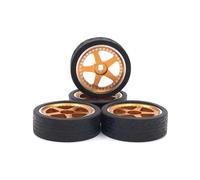 KWASETY RC Wheels Rims Compatible With WLtoys 284010 284131 K989 K969 For MINI-Q For MINI-Z For MINI-D 1/28 RC Car Parts Accessories Metal Wheel Tire Parts(Yellow)