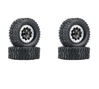 KWASETY RC Wheels Rims Compatible With WPL C14 C24 B14 B24 B36 For MN D90 MN99S RC Car Upgrade Parts 4Pcs Metal Beadlock Wheel Hub Rim And Rubber Tire Set