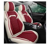 KWAYA 1PCS For Mazda CX4 CX5 CX30 CX-4 For CX-5 Full Set Universal Car Seat Covers Flax Linen Front Rear Interior Accessories Seat Covers(Wine Red Front)