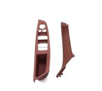 KWAYA Center Console Trim for 5 Series F10 F11 F18 520i 523i 525i 528i 535i LHD Interior Door Pull Handle Trim Cover Set Air Outlet Trim(Red Brown 2PCS Set)