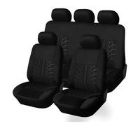 KWAYA For 3 Series E21 E30 E36 E46 E90 E91 E92 E93 F30 Universal Embroidery Car Seat Cover Set Car Seat Protection Front Seat Covers(Full set-Black)