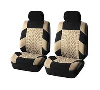 KWAYA For 3 Series E21 E30 E36 E46 E90 E91 E92 E93 F30 Universal Embroidery Car Seat Cover Set Car Seat Protection Front Seat Covers(Front seat-Beige)