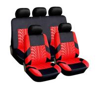 KWAYA For 3 Series E21 E30 E36 E46 E90 E91 E92 E93 F30 Universal Embroidery Car Seat Cover Set Car Seat Protection Front Seat Covers(Full set-Red)