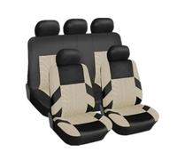 KWAYA For 3 Series E21 E30 E36 E46 E90 E91 E92 E93 F30 Universal Embroidery Car Seat Cover Set Car Seat Protection Front Seat Covers(Full set-Beige)