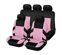 KWAYA For LAND For ROVER Universal Car Seat Cover Polyester Fabric Set Interior Accessories Red Car Styling Front Seat Covers(Pink full set)