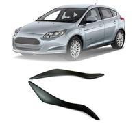 KWAYA Headlight Eyebrows for Ford Focus MK3 2012 2013 2014, 2PCS ABS Car Headlight Eyebrow Eyelid Body Kit, Car Exterior Trim