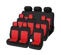 KWAYA Seat Covers Full Set 9pcs Full Set Car Seat Covers 2+1 Seats Cover Protector For Auto Schmuck VII Bus 9 P2 Four Seasons All-Inclusive Protectors(RED 9pcs)
