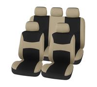 KWAYA Seat Covers Full Set 9PCS Universal Fits Car Seat Covers Full Protectors Set Airbag Compatiable All-Inclusive Protectors(Beige full set)