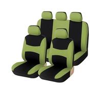KWAYA Seat Covers Full Set 9PCS Universal Fits Car Seat Covers Full Protectors Set Airbag Compatiable All-Inclusive Protectors(Green full set)
