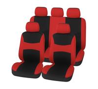 KWAYA Seat Covers Full Set 9PCS Universal Fits Car Seat Covers Full Protectors Set Airbag Compatiable All-Inclusive Protectors(Red full set)