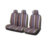 KWAYA Seat Covers Full Set For Iveco Daily 2+1 Universal Striped Color Car Seat Covers Polyester All-Inclusive Protectors Cushion Pad(1)