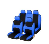 KWAYA Seat Covers Full Set For Land For Cruiser For Prado Full Set Car Seat Covers 2mm Foam For Car Travel Polyester All-Inclusive Protectors(Blue full set)