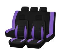 KWAYA Seat Covers Full Set Full Set Sporty Car Seat Covers Universal Size For Most Car SUV Truck Four Seasons With Airbag Compatible(Purple)