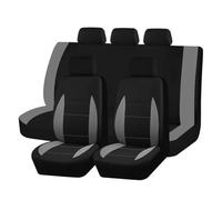KWAYA Seat Covers Full Set Full Set Universal Polyester Car Seat Covers With Airbag Compatible Fit For Most Car SUV Truck Van All-Inclusive Protectors(Grey)