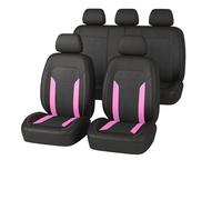 KWAYA Universal Car Seat Cover Set Fits Most Cars SUVs Tracks Vans Mesh Interiors Unisex With Zipper Airbag Compatible Front Seat Covers(Pink 5 seat set)