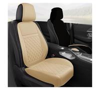 KWAYA Universal Car Seat Covers Full Set Surround Bottom Car Seat Cushions Durable Leather Car Seat Cover Accessories Parts Front Seat Covers(Beige 1PCS Front)