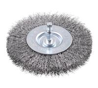kwb 100 mm Very Coarse Disc Brush, Thick HSS Steel Wire, for Metal and Stone, Hex Shank for Drill
