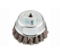 kwb 100mm Cup Brush for Angle Grinders, Twisted, M14 Threaded Mount, for Metal and Stone, Cleaning, Descaling, Roughening, and Rust Removal